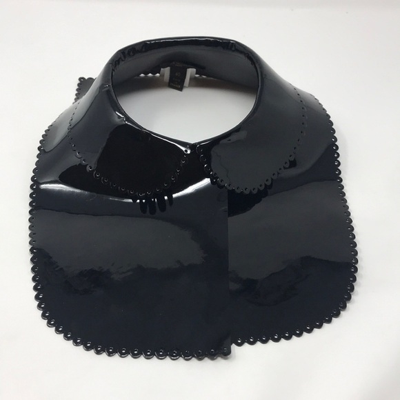Louis Vuitton Black Patent Leather Bib Collar Necklace